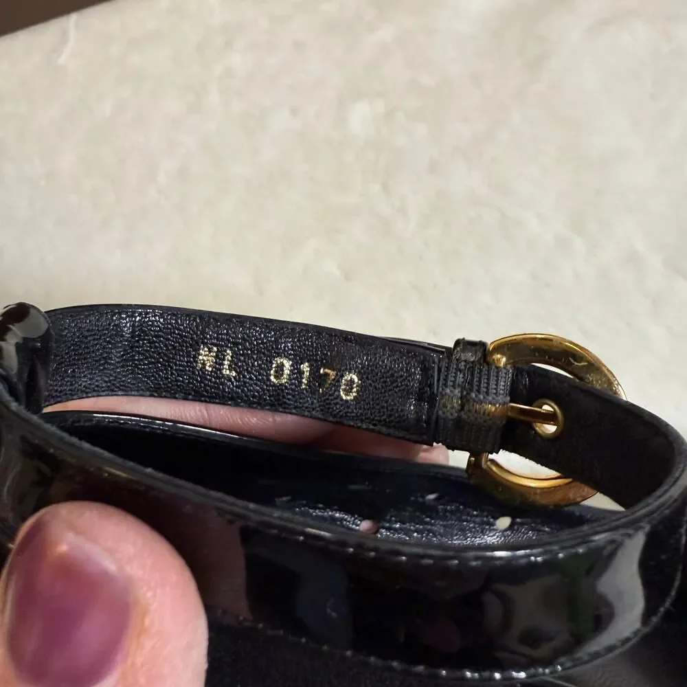 Louis Vuitton Black Punched Suede Heels 36.5 - Picture 5 of 13